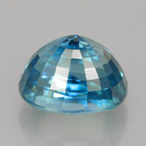 5.80캐럿 천연 블루 지르콘, 타원형 컷, 9.8×7.8 mm, VVS-VS