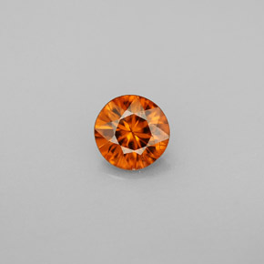 0.80캐럿 천연 오렌지 지르콘, 라운드 컷, 5.43 mm, VS