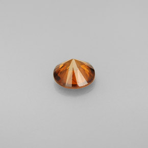 0.80캐럿 천연 오렌지 지르콘, 라운드 컷, 5.43 mm, VS