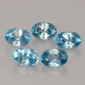 캐럿 천연 블루 지르콘 보석, 타원형 컷, 6.2×4.1 mm, VVS