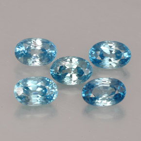 캐럿 천연 블루 지르콘 보석, 타원형 컷, 6.2×4.1 mm, VVS