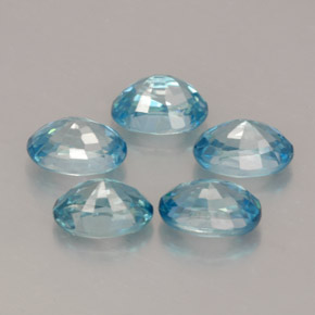 캐럿 천연 블루 지르콘 보석, 타원형 컷, 6.2×4.1 mm, VVS