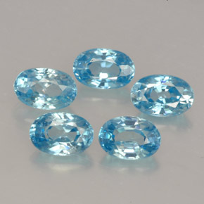 캐럿 천연 블루 지르콘 보석, 타원형 컷, 6.1×4 mm, VVS