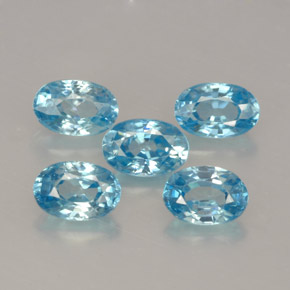 캐럿 천연 블루 지르콘 보석, 타원형 컷, 6.1×4 mm, VVS
