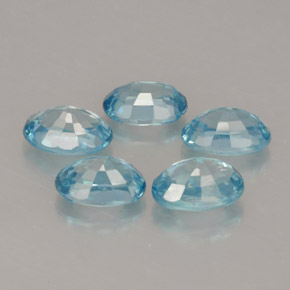 캐럿 천연 블루 지르콘 보석, 타원형 컷, 6.1×4 mm, VVS