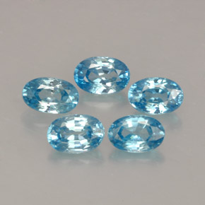 캐럿 천연 블루 지르콘 보석, 타원형 컷, 6×4 mm, VVS