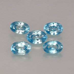 캐럿 천연 블루 지르콘 보석, 타원형 컷, 6×4 mm, VVS