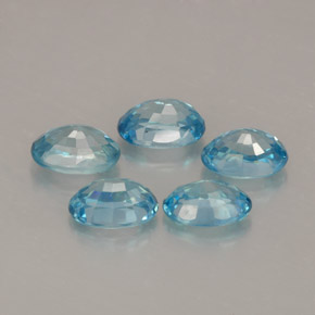 캐럿 천연 블루 지르콘 보석, 타원형 컷, 6×4 mm, VVS