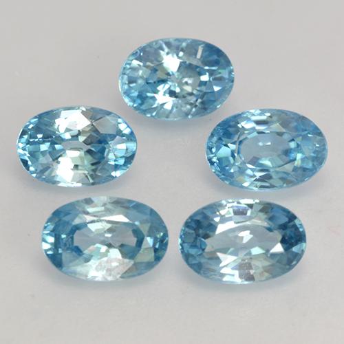 4.08캐럿 천연 녹청색 지르콘 보석, 타원형 컷, 6.2×4.2 mm, VVS