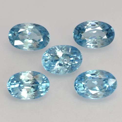4.08캐럿 천연 녹청색 지르콘 보석, 타원형 컷, 6.2×4.2 mm, VVS