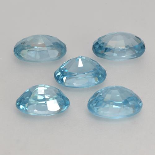 4.08캐럿 천연 녹청색 지르콘 보석, 타원형 컷, 6.2×4.2 mm, VVS
