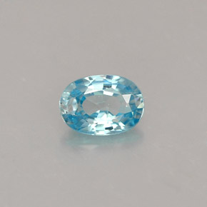 0.70캐럿 천연 블루 지르콘, 타원형 컷, 5.9×4.2 mm, VS