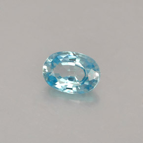 0.70캐럿 천연 블루 지르콘, 타원형 컷, 5.9×4.2 mm, VS