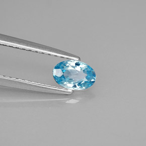 0.54캐럿 천연 블루 지르콘, 타원형 컷, 5.8×3.9 mm, VVS-VS