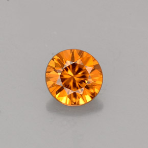 0.80캐럿 천연 오렌지 지르콘, 라운드 컷, 5.15 mm, VVS-VS