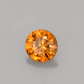0.80캐럿 천연 오렌지 지르콘, 라운드 컷, 5.15 mm, VVS-VS