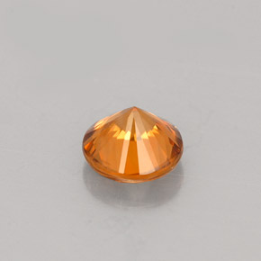 0.80캐럿 천연 오렌지 지르콘, 라운드 컷, 5.15 mm, VVS-VS