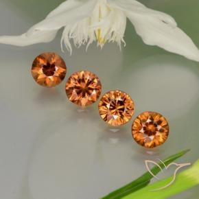 3.73캐럿 천연 Medium-Dark Orange  지르콘 보석, 둥근, VS