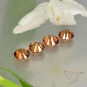 3.73캐럿 천연 Medium-Dark Orange  지르콘 보석, 둥근, VS