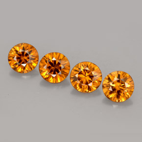 캐럿 천연 오렌지 지르콘 보석, 라운드 컷, 5.55 mm, VS