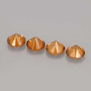 캐럿 천연 오렌지 지르콘 보석, 라운드 컷, 5.55 mm, VS