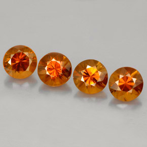 캐럿 천연 오렌지 지르콘 보석, 라운드 컷, 5.50 mm, VS