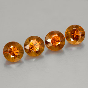 캐럿 천연 오렌지 지르콘 보석, 라운드 컷, 5.50 mm, VS