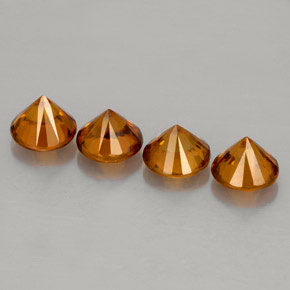 캐럿 천연 오렌지 지르콘 보석, 라운드 컷, 5.50 mm, VS