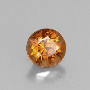 1.04캐럿 천연 오렌지 지르콘, 라운드 컷, 5.45 mm, VVS-VS
