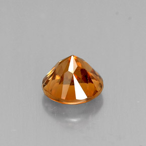 1.04캐럿 천연 오렌지 지르콘, 라운드 컷, 5.45 mm, VVS-VS