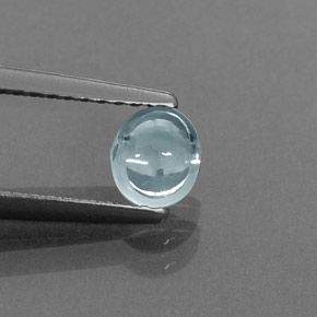 0.85캐럿 천연 라이트 블루 지르콘, 투명한, 5.1×4.6 mm, 투명/반투명
