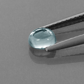 0.85캐럿 천연 라이트 블루 지르콘, 투명한, 5.1×4.6 mm, 투명/반투명
