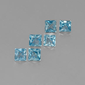 캐럿 천연 블루 지르콘 보석, 스퀘어, 3.5×3.4 mm, VVS-VS