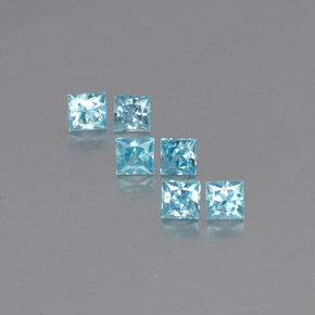 캐럿 천연 블루 지르콘 보석, 스퀘어, 3.7×3.6 mm, VVS-VS