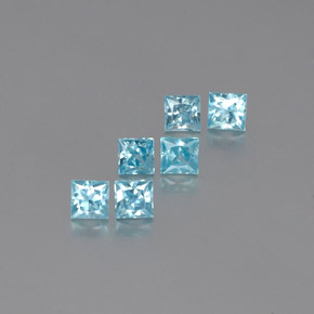 캐럿 천연 블루 지르콘 보석, 스퀘어, 3.7×3.6 mm, VVS-VS