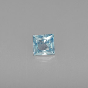 0.47캐럿 천연 블루 지르콘, 스퀘어, 4×3.9 mm, VVS-VS