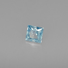 0.47캐럿 천연 블루 지르콘, 스퀘어, 4×3.9 mm, VVS-VS