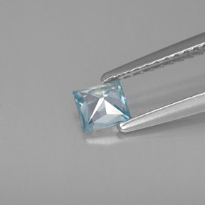 0.47캐럿 천연 블루 지르콘, 스퀘어, 4×3.9 mm, VVS-VS