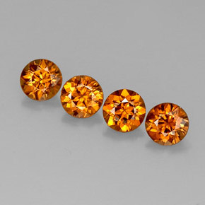 캐럿 천연 오렌지 지르콘 보석, 라운드 컷, 5.58 mm, VVS
