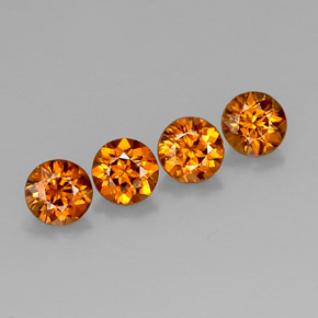 캐럿 천연 오렌지 지르콘 보석, 라운드 컷, 5.58 mm, VVS