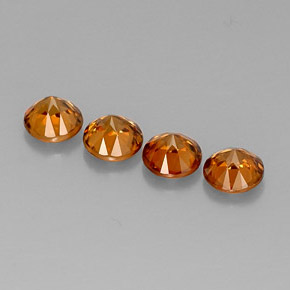 캐럿 천연 오렌지 지르콘 보석, 라운드 컷, 5.58 mm, VVS