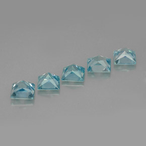 캐럿 천연 블루 지르콘 보석, 스퀘어, 4×3.9 mm, VVS-VS