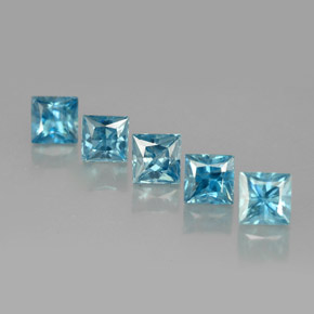 캐럿 천연 블루 지르콘 보석, 스퀘어, 3.9×3.9 mm, VVS-VS