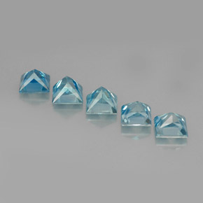 캐럿 천연 블루 지르콘 보석, 스퀘어, 3.9×3.9 mm, VVS-VS