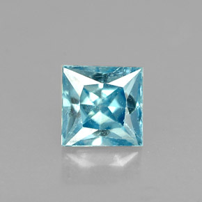 0.58캐럿 천연 블루 지르콘, 스퀘어, 4.2×4.2 mm, VS