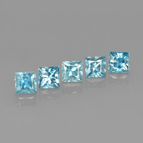 캐럿 천연 블루 지르콘 보석, 스퀘어, 4×4 mm, VVS-VS