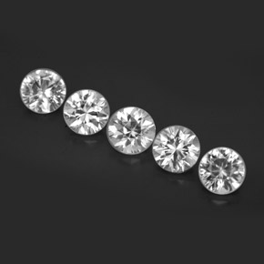 캐럿 천연 화이트 지르콘 보석, 라운드 컷, 5.00 mm, VVS-VS