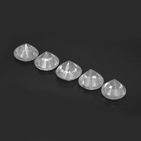 캐럿 천연 화이트 지르콘 보석, 라운드 컷, 5.00 mm, VVS-VS