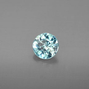 0.97캐럿 천연 블루 지르콘, 라운드 컷, 5.53 mm, VVS-VS
