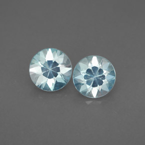 캐럿 천연 블루 지르콘 보석, 라운드 컷, 5.48 mm, VS